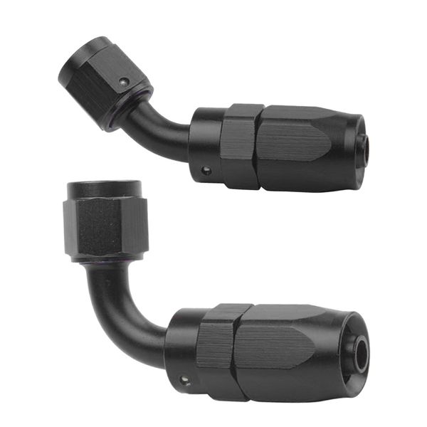 

2 pieces anoized quick ptfe 6an 45 90 degree hose end fitting diy accessory