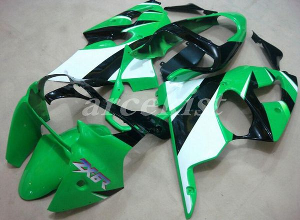 

новая abs для мотоциклов обтекатели комплекты подходит для кавасаки ninja zx6r zx6r 2001 2002 2000 00 01 02 кузова установлен зеленый белый