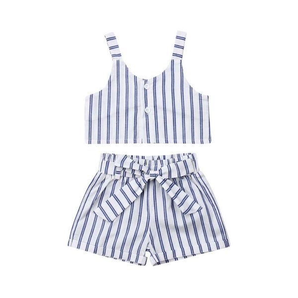 

0-5y 2pcs мода малышей девочки дети t-shirt жилет топы + короткие pant outfit одежды set, White