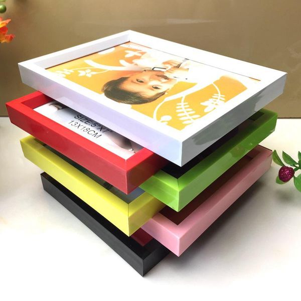 

7 inch creative simple room office decor plastic picture p frames wall frame stylish colorful p pendulum marco de fotos