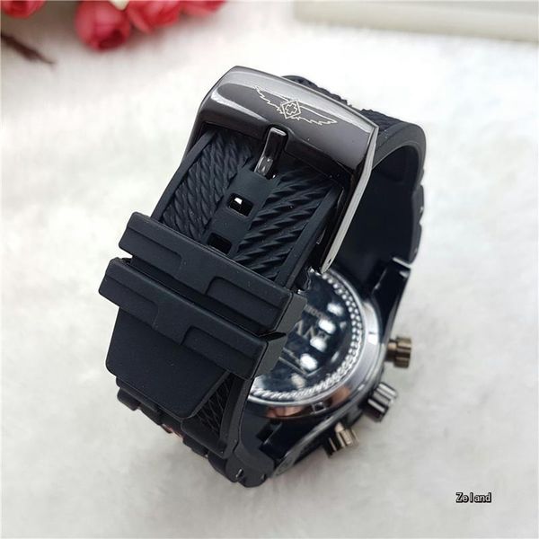 

new arrival satch big dial black rubber belt mens watches sports gent watch luminous mens quartz watch chronograph clock ing, Slivery;brown