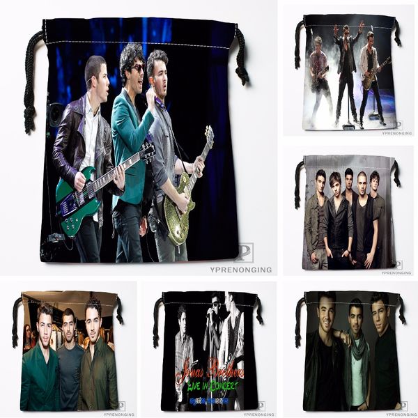 

custom jonas brothers drawstring bags travel storage mini pouch swim hiking toy bag size 18x22cm#0412-03-21