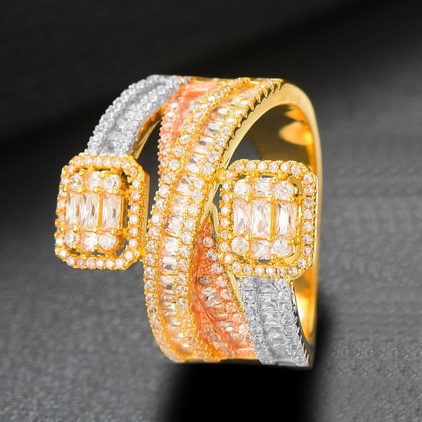 

larrauri 2019 trendy square geometry cubic zircon stacks rings for women finger rings beads charm ring bohemian beach jewelry, Slivery;golden