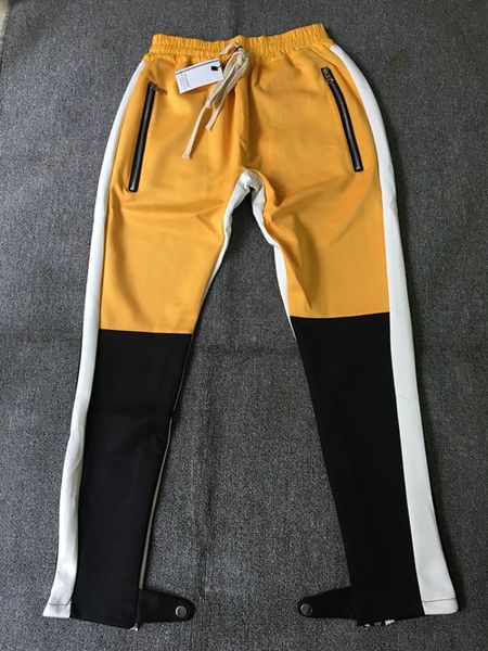 

оптовые 2018 весна и осень streetwear противотуманные sweatpants боковая молния цвет matching брюки мужские конструктора mens joggers страх, Black