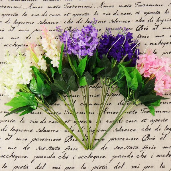

16x35 cm plastic 5 heads artificial lavender flowers hyacinth plant silk flower diy wedding decoration home decoration flower