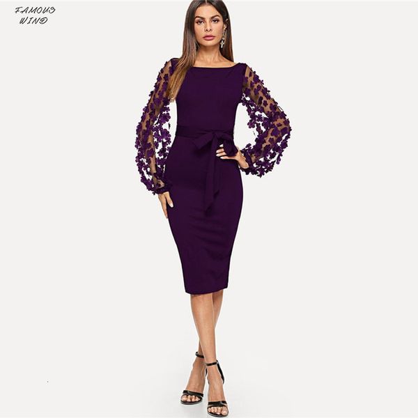 

purple elegant dress bodycon dresses for woman party dress applique a line mesh sleeve form fitting women midi flower, Black;gray