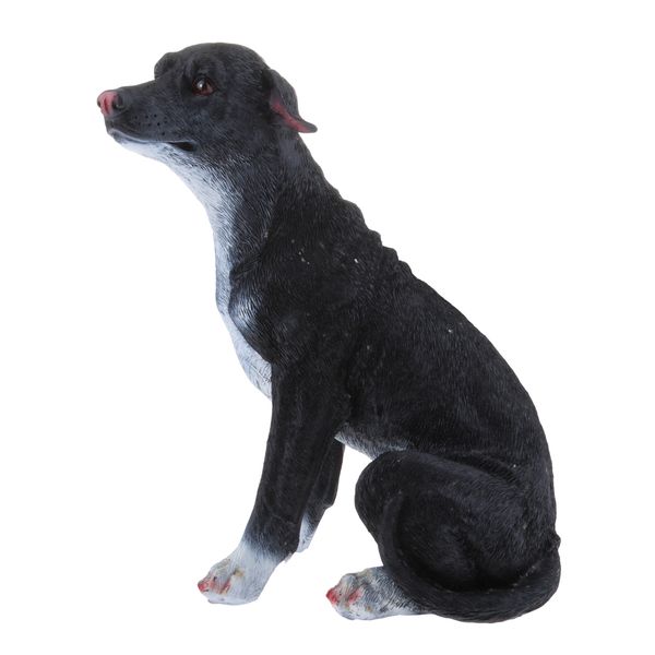 

black dog figurines animal statues mini resin craft miniature micro garden landscape for children