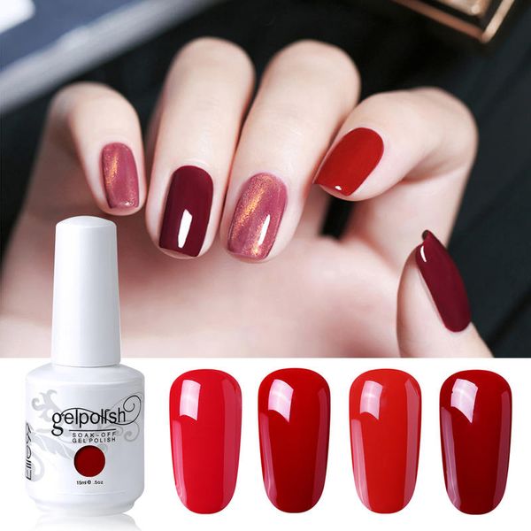 

elite99 15ml wine red color gel nail polish semi permanent enamel uv nails varnish gel lacquer soak off nail art, Red;pink