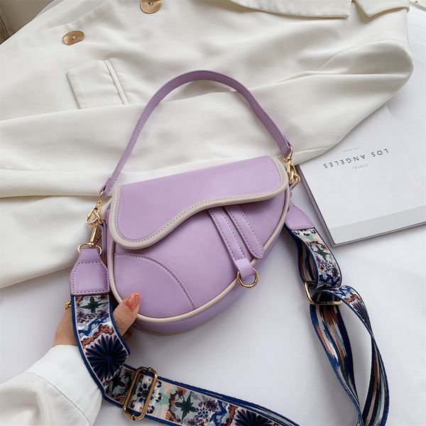 

summer women bag 2020 fashion new shoulder bags wide shoulder strap saddle bag korean pu leather ladies crossbody bags handbag