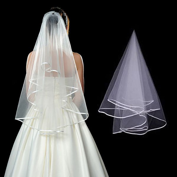

fashion white short bridal veil two layer 80cm without comb ivory veils for wedding party tulle veiling, Black