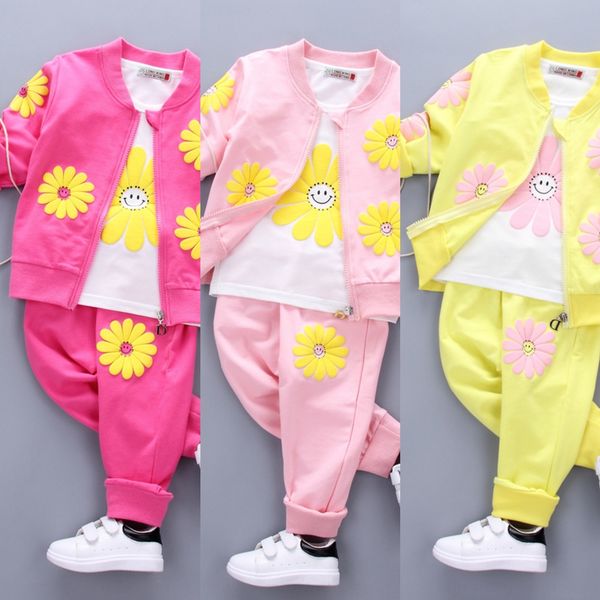 

children's girl three-piece sweatshirt jacket sweatshirt autumn baby girls set aged 1-2 years children's sports jackets