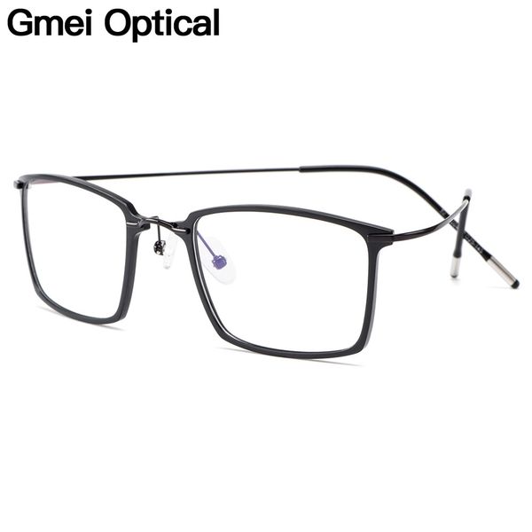 

gmei optical ultralight beta titanium flexible square big glasses frame men prescription eyeglasses myopia optical frames m19004, Black