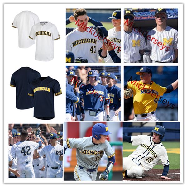 

Custom Michigan Wolverines Baseball Jersey Barry Larkin ALEC RENNARD Jim Abbott Don Lund Bill Freehan Erik Bakich Michigan Wolverines Jersey