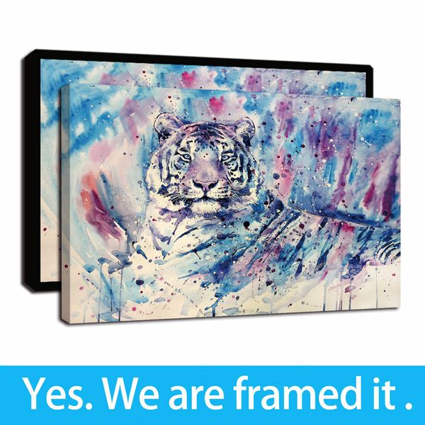 

framed artwork colorful graffiti animal tiger poster oil paintings hd print on canvas wall art paintings for home decoration ready to hang