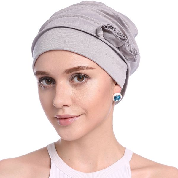 

women ruffle chemo turban scarf beanie cap hat for cancer patient lx9e