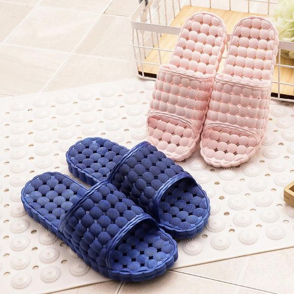 

women and men home slippers indoor anti-skid waterproof slippers couples bathroom hollow out chaussures femme, Black