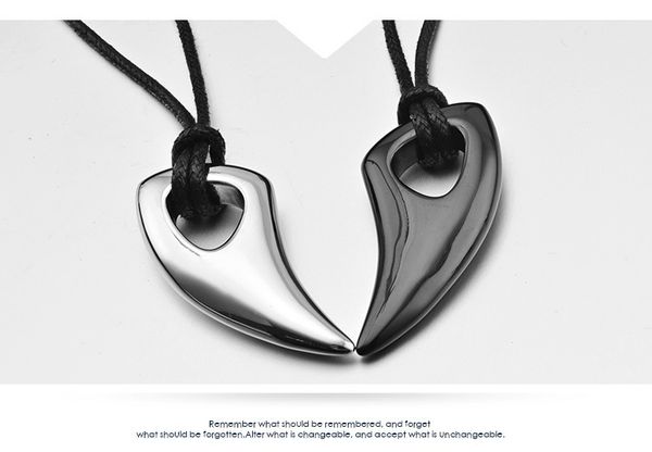 

men's black horn pendant popular western titanium steel spike pendant glossy simple item jewelry fashion necklace lover gift