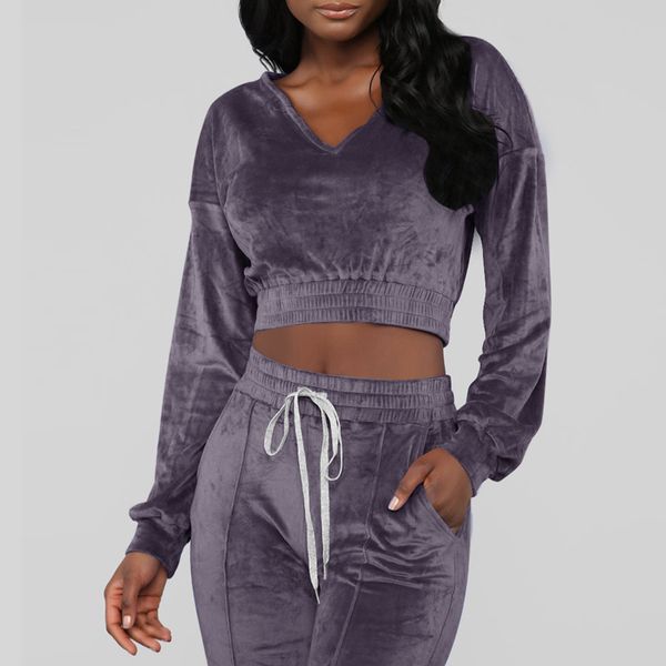 

women running sets jogging suits women tracksuit sweat pants jogger suits long sleeves set casual sportswear plus velvet 2pcs, Black;blue
