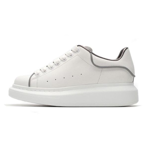 

2020 mens designer shoes white leather 3m reflective casual for girl women black gold red fashion comfortable flat sports sneaker