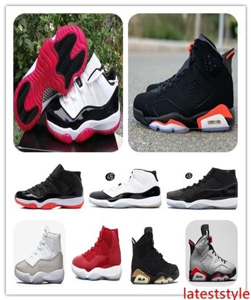 

2020 bred 11 metallic silver concords 11s space jam basketball shoes mens&womens with stock x 6s dmp midnight navy athletics