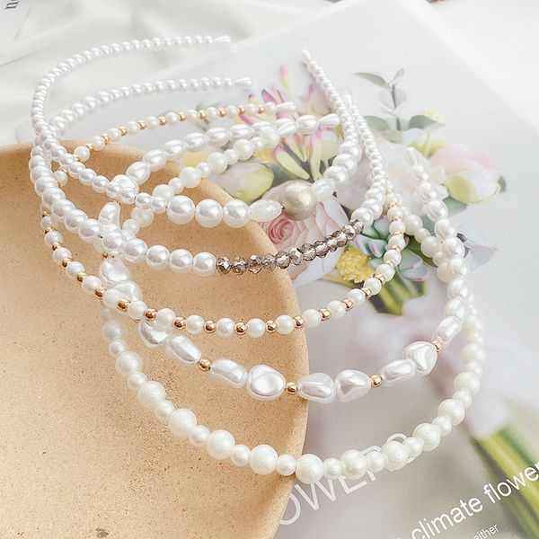 

тройной white pearl шпилька для волос резки полосы стиль женский с hairband люкс pearl hairband baby girl волос amhkv, Black;brown