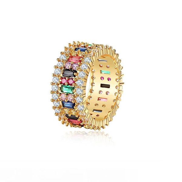 

luxury designer love ring women 6-9 gold plated rainbow rings micro paved 7 colors flower wedding jewelry couple gift, Silver