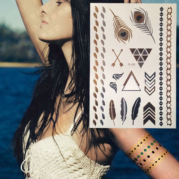 

2017 new classic bracelet metallic flash tattoos, beautiful body art women tattoo stickers