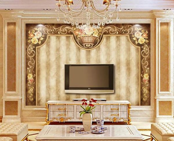 

custom 3d p wallpaper mural hand painted flower basket retro tv background wall wall mural living room home decor painting wall paper