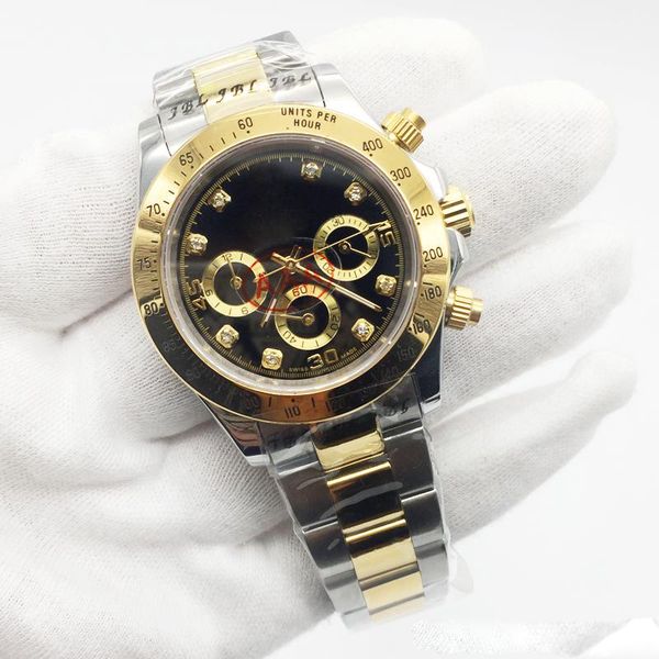 

2018 luxury mens watch tona series m116519 black dial stainless steel sapphire glass men watches original clasp, Slivery;brown