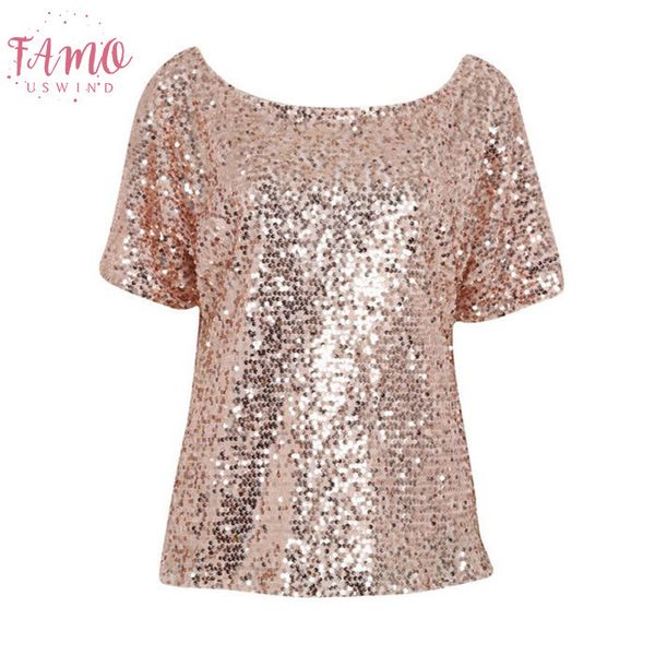 

n 2020 women lady sequin stitching blouse fashion bling 3 4 sleeve shirt summer shirt women clothing, White