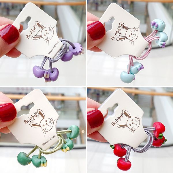 

2 шт. / компл. новые дети милые конфеты акриловые клубничные эластичные ленты для волос девушки прекрасные резинки srunchies детские аксессу, Slivery;white