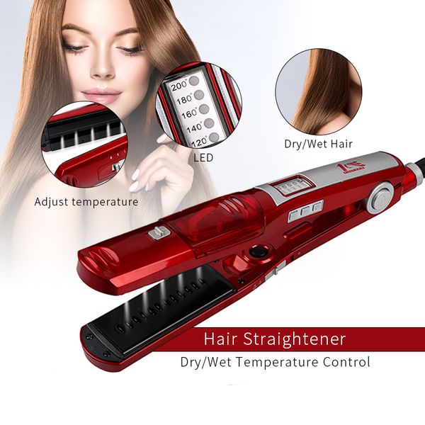 

hair care & styling tools steam hair straightener dry & wet straightening irons plate wafers flat iron steampod 4, Black