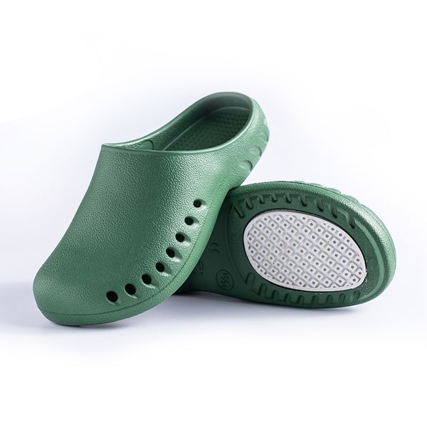 

men slippers lightweight green white man kitchen chef sneakers slip on male garden medical shoes waterproof eva, Black
