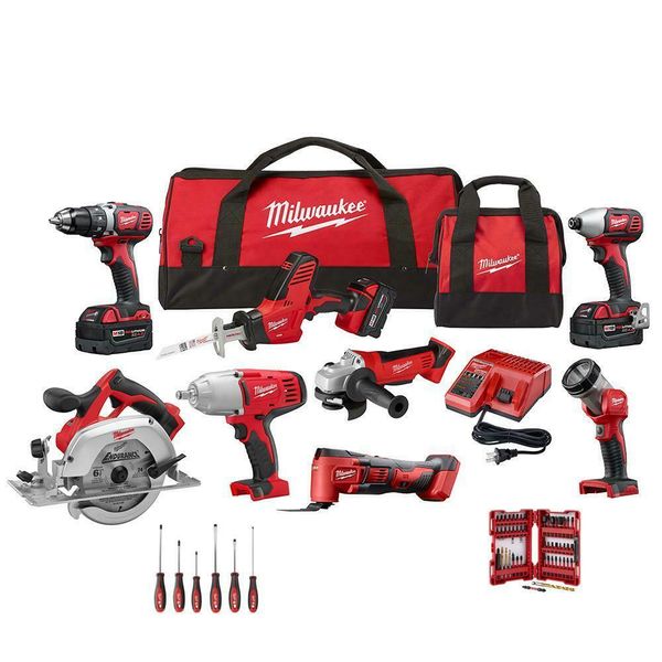 

Milwaukee m18 18v lithium ion cordle 8 tool combo kit 6pc crewdriver drill et