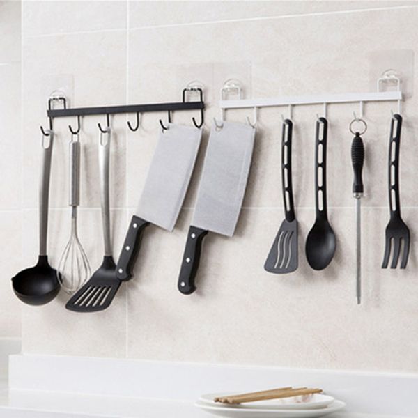 

kitchen craft stainless steel 6 hook tool & utensil wall hanging hooks rack