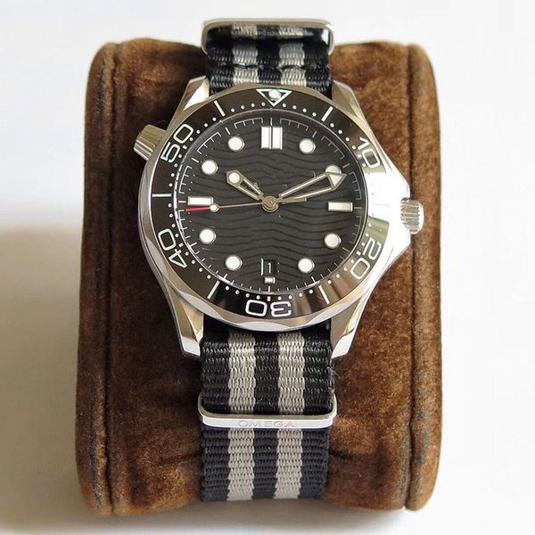 

42mm diver sport 300mm miyota 8215 automatic watches men 007 ceramic bezel date waterproof luminous stainless steel mechanical, Slivery;brown