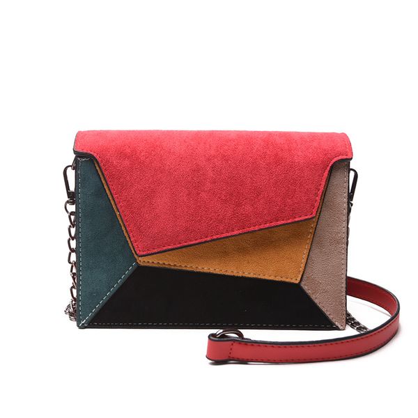 

retro matte leather patchwork women messenger bag female chain strap shoulder bag small criss-cross ladies' flap