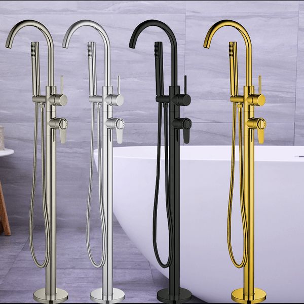 

dfrkjhrethermostatic floor mounted bathtub faucet bathroom faucets floor stand faucet mixer tap hand shower faucets tub spouts