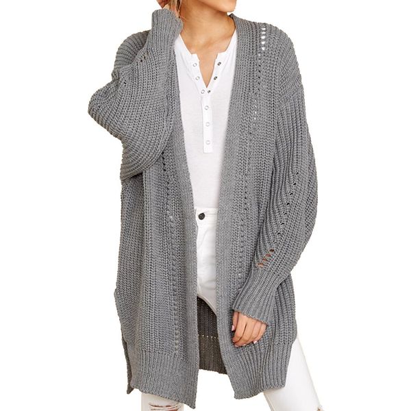 

jaycosin new womens sweater autumn winter women knitting cardigan sweater long sleeve loose knitted ourwear ladies girls 726, White