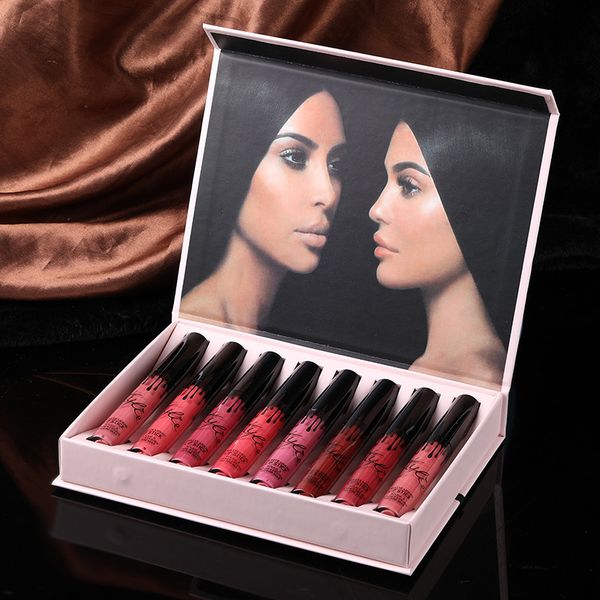 

высокое качество бренда макияж set валентина limited edition lipgloss kit matte liquid lipstick lip gloss set
