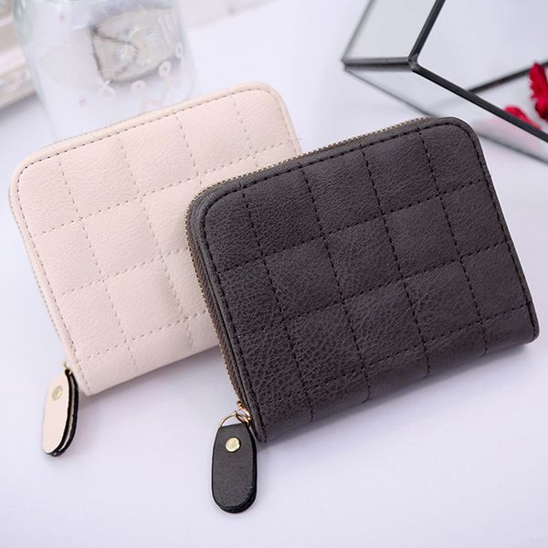 

designer coin purse key pouch women's wallet card holder wallets nubuck chess small zipper wallet coin purse #0, Red;black