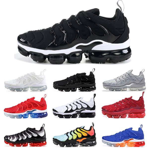 

run tn plus mens cushion running shoes hyper blue metallic silver gym red usa olympic khaki triple white black aqua designer sneakers, White;red