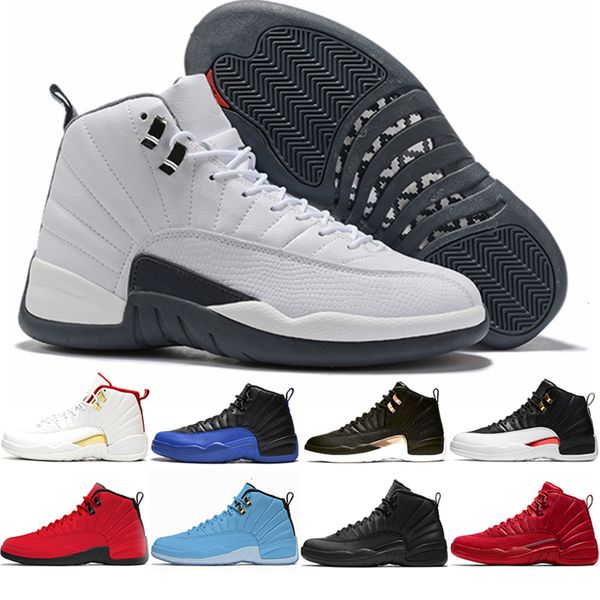 

12s men basketball shoes 12 reverse taxi fiba game royal white grey midnight black gym red university french blue mens trainer sport sneaker