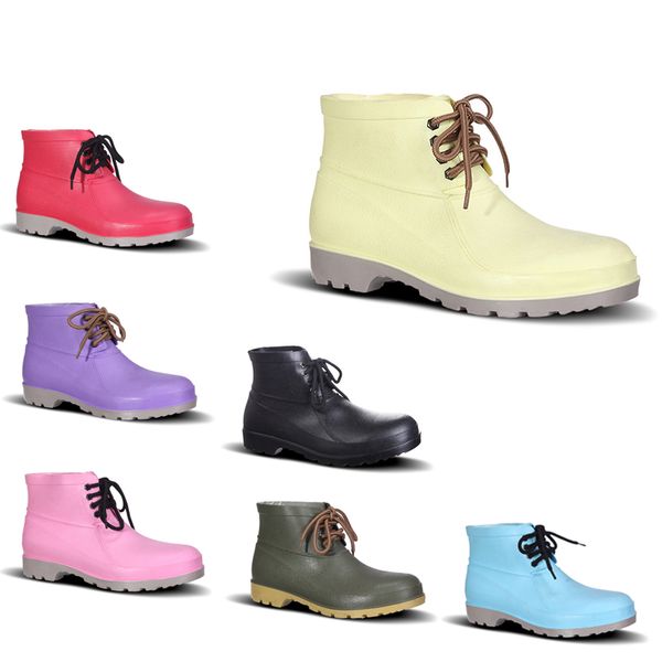 

2020 new style pvc rain boots low labor insurance shoes steel toe cap black yellow pink red purple dark green men shoes 38-44