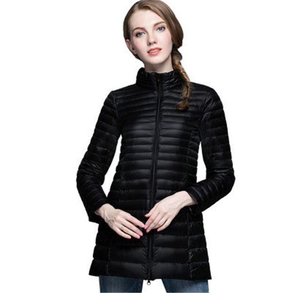 

2017 winter light down jackets women warm solid color chic parkas hooded coats outerwear casual plus size fitness down jackets, Black