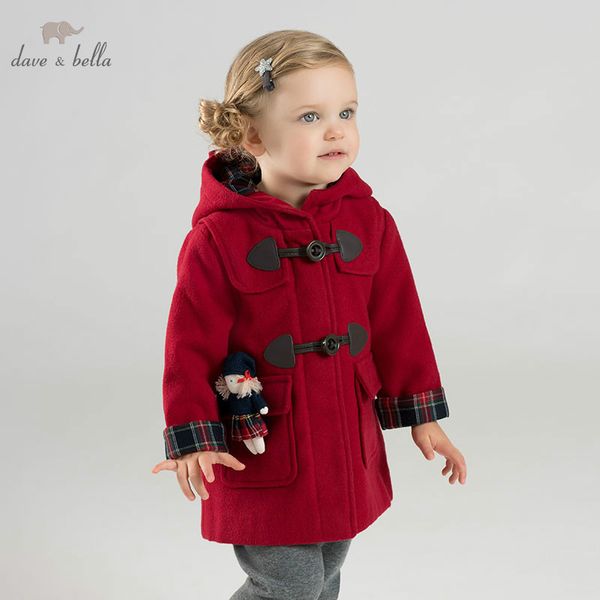 

db9005 dave bella autumn winter baby girl lovely jacket children fashion outerwear kids red coat, Blue;gray
