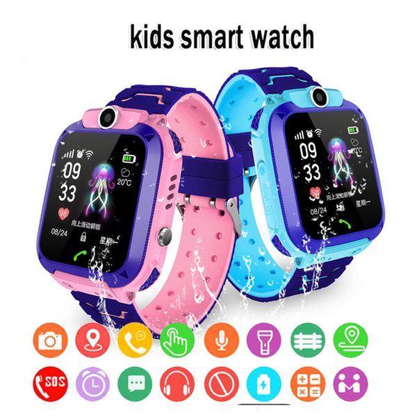 

lbs kid smart watches baby watch for children sos call location finder locator tracker anti lost for ios android ip67 waterproof, Slivery;brown