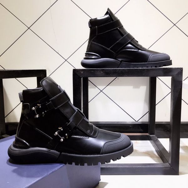 

name brandd men casual shoes designer low cut suede leather trainer walking jogging shoes sneaker 38-44, Black