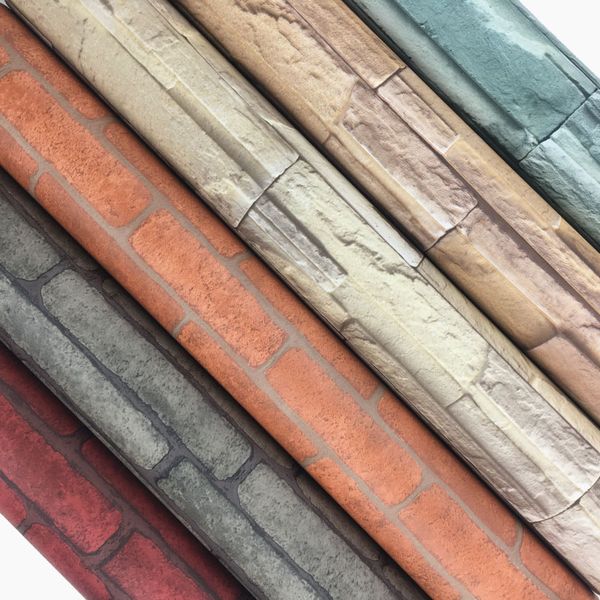 

chinese retro simulation brick pattern 3d green red brick wall sticker self adhesive background wallpaper dormitory living room renovation