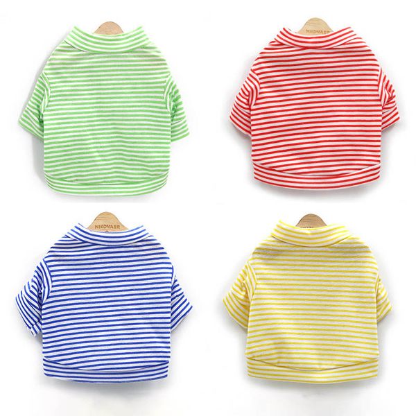 

мопс летняя одежда полосатый питомец собака футболка домашние животные одежда для маленьких средних собак костюм чихуахуа собаки одежда кошк